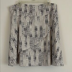 Soybu Asymmetrical Cream and Black Skirt